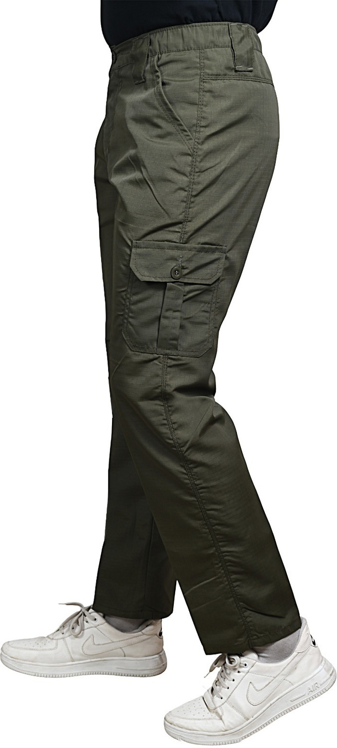Image of YOUNG GALLERY Men Self Design Olive Track Pants