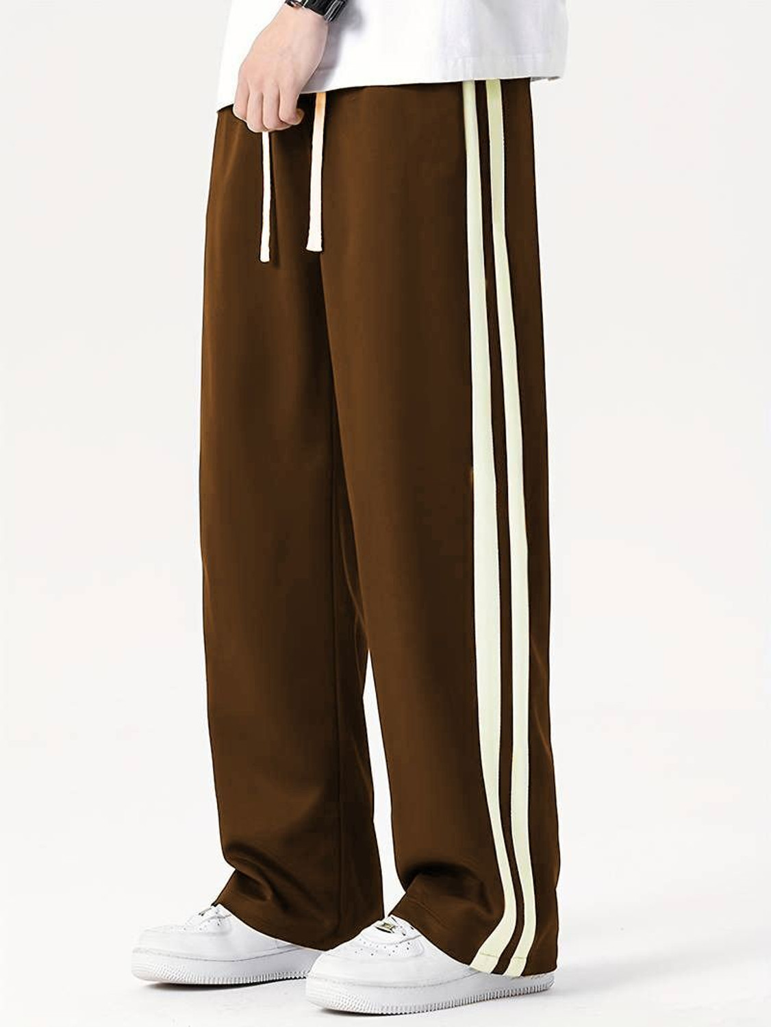 DL Fashion Striped Brown Track Pants - Image 5