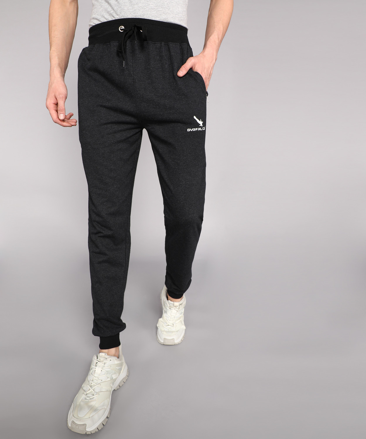 Image of CornerKick Men Solid Dark Blue Track Pants