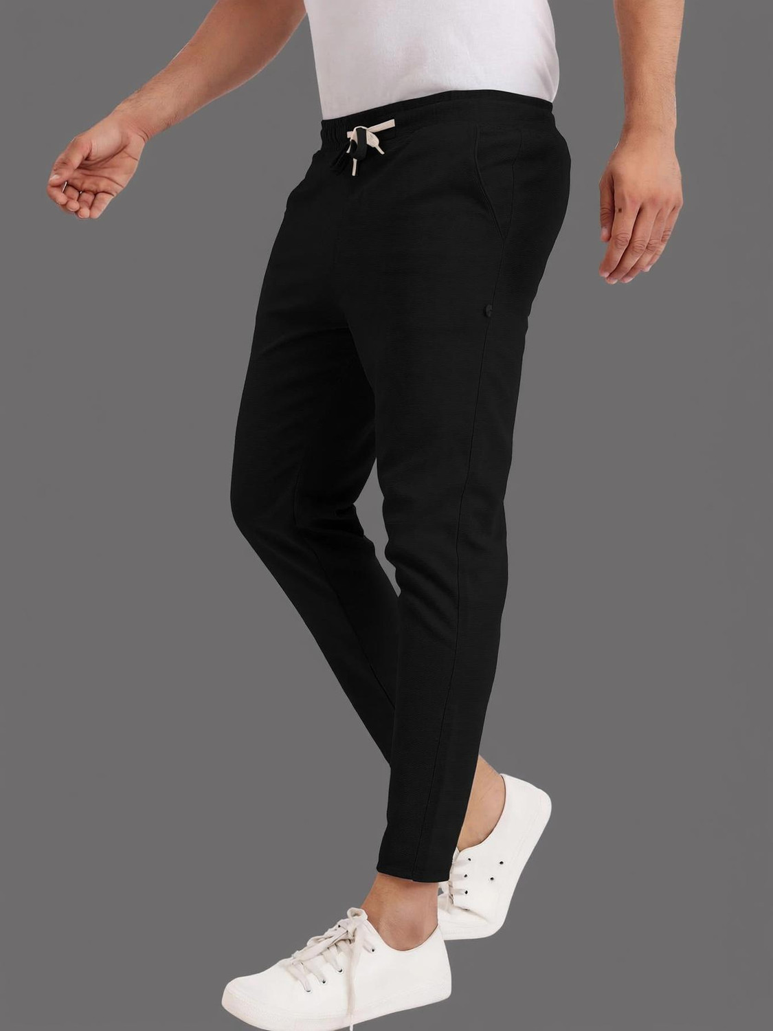Image of YOUNG GALLERY Men Self Design Olive Track Pants