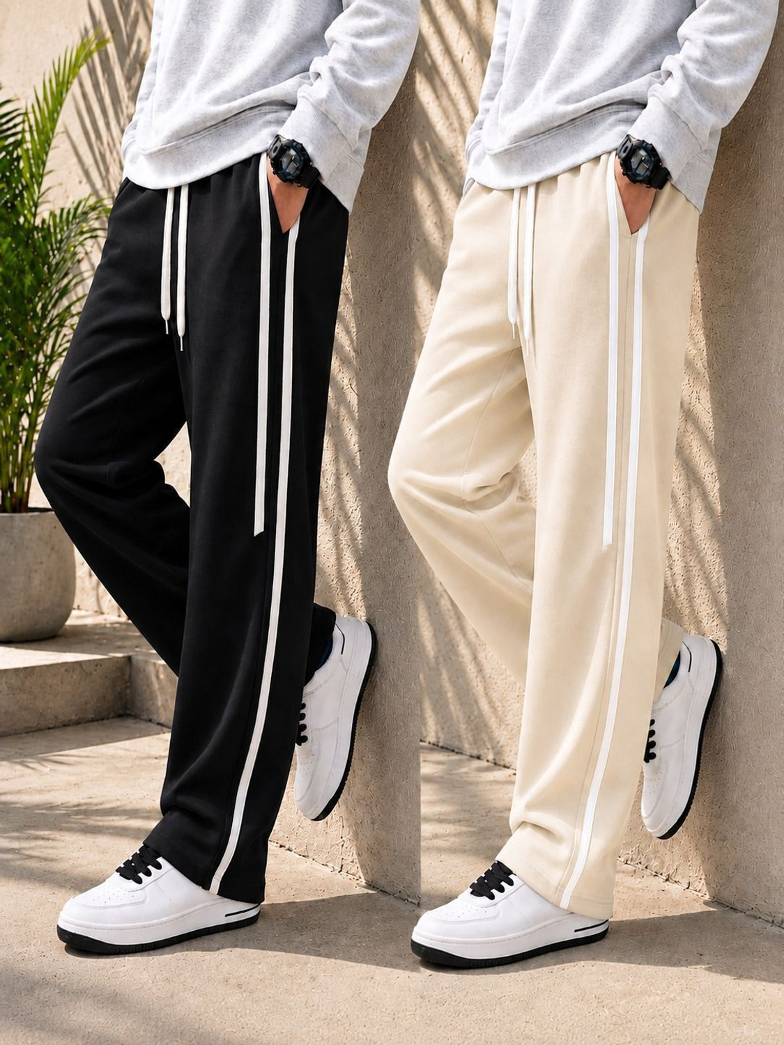 Image of HouseOfCommon Men & Women Solid Black Track Pants