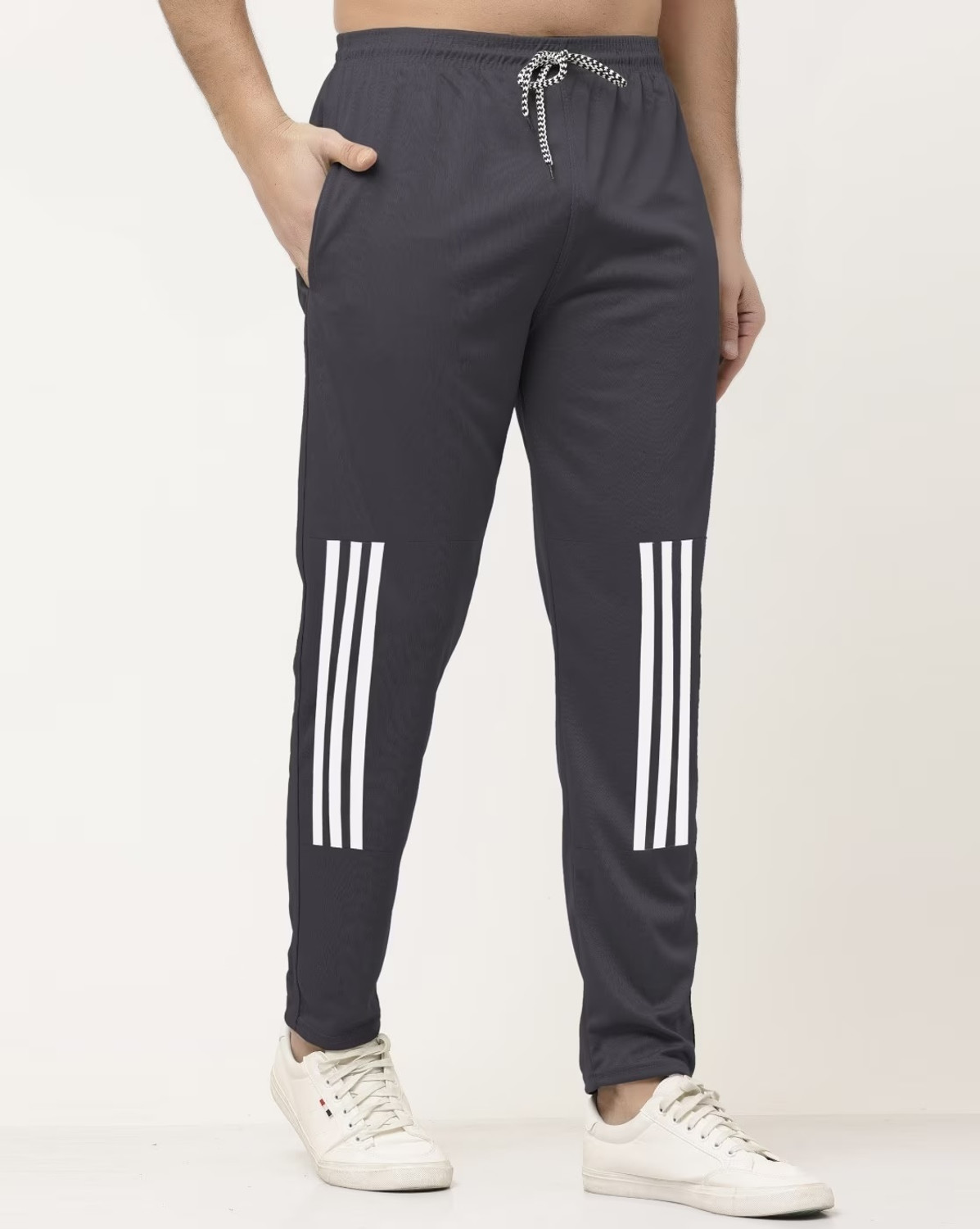 Image of Suzaro Men Striped Blue Track Pants