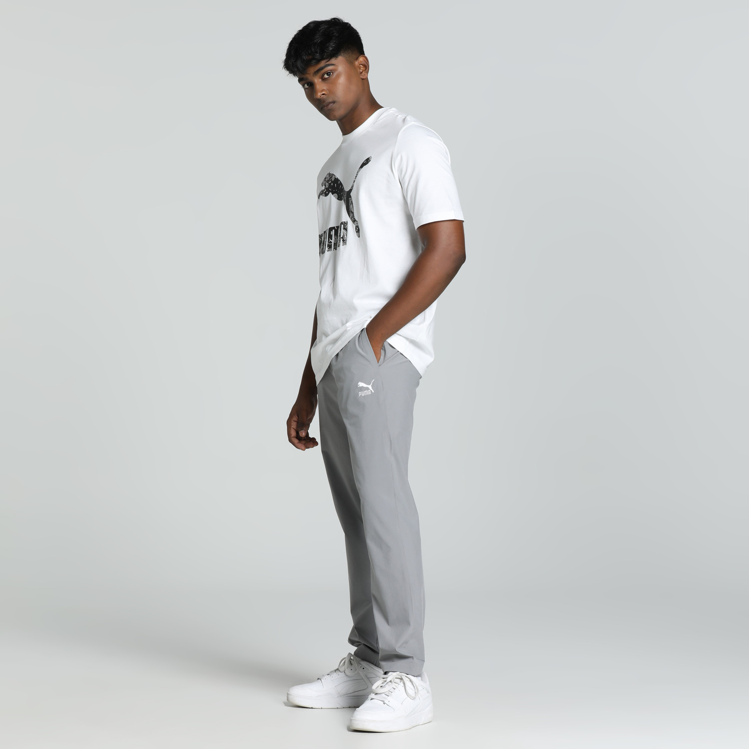 Image of PUMA Men Solid Grey Track Pants