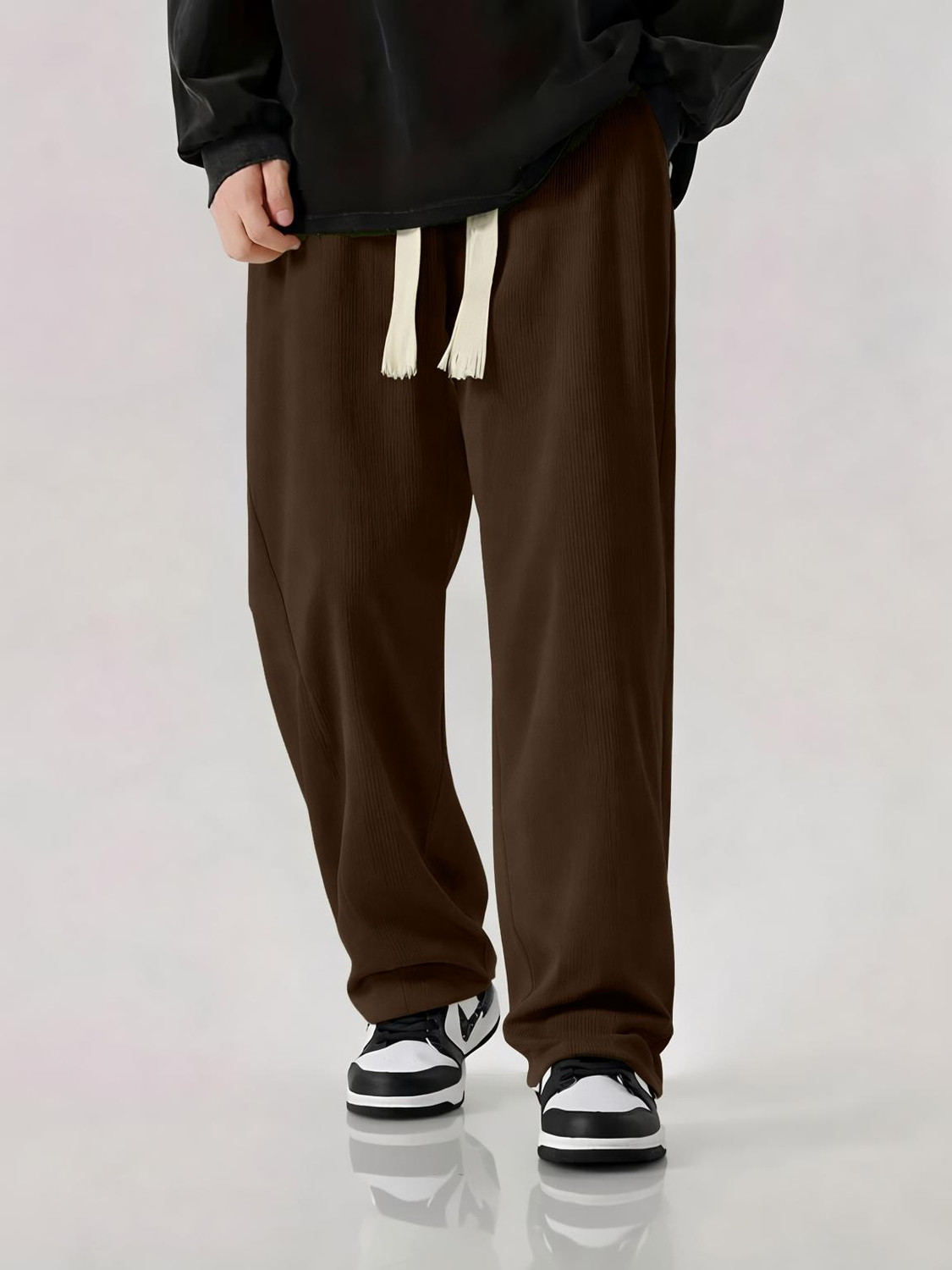 Povaxpo Men Solid Brown Track Pants - Image 1