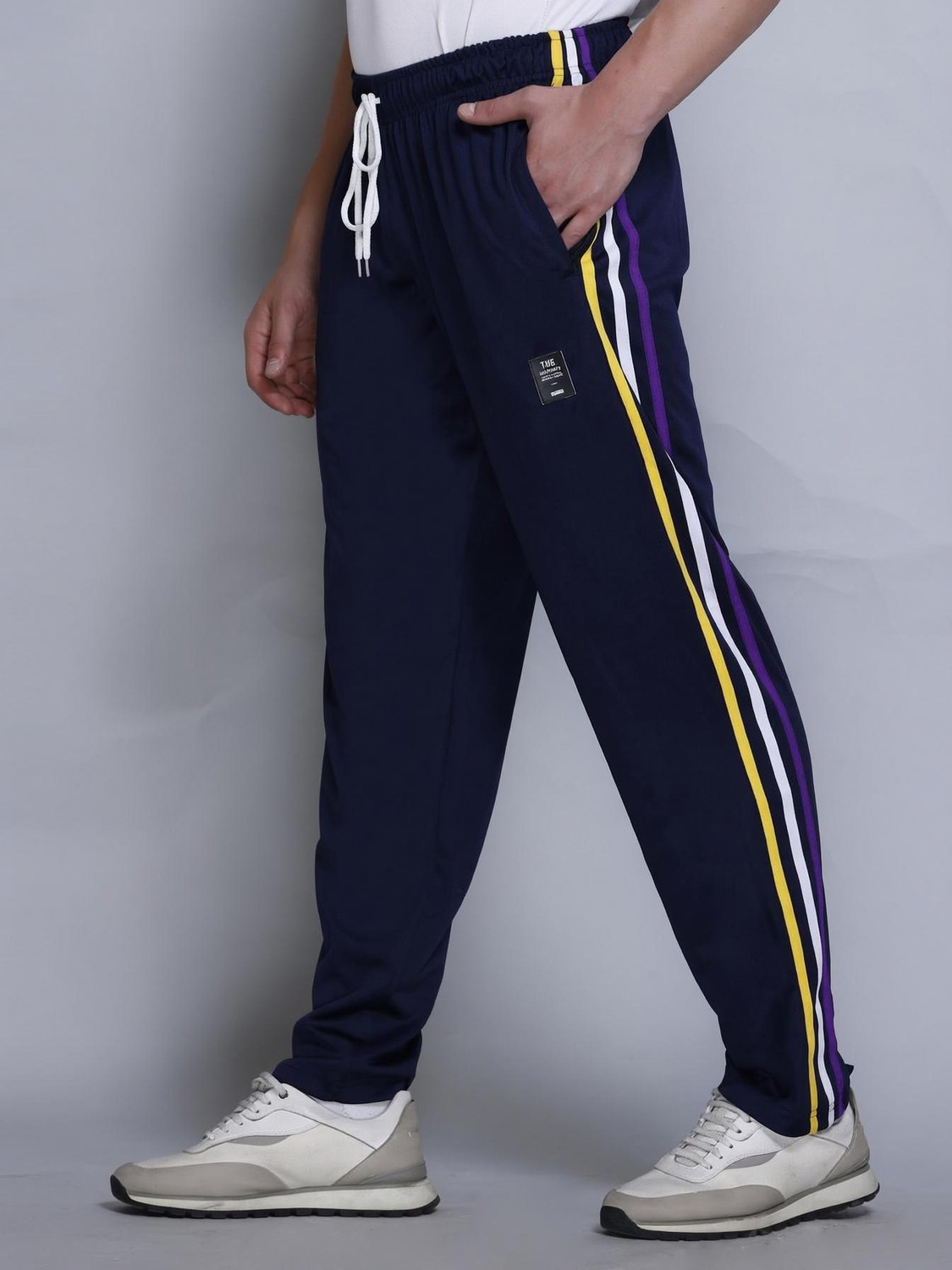 Image of METRONAUT Striped Men Multicolor Track Pants