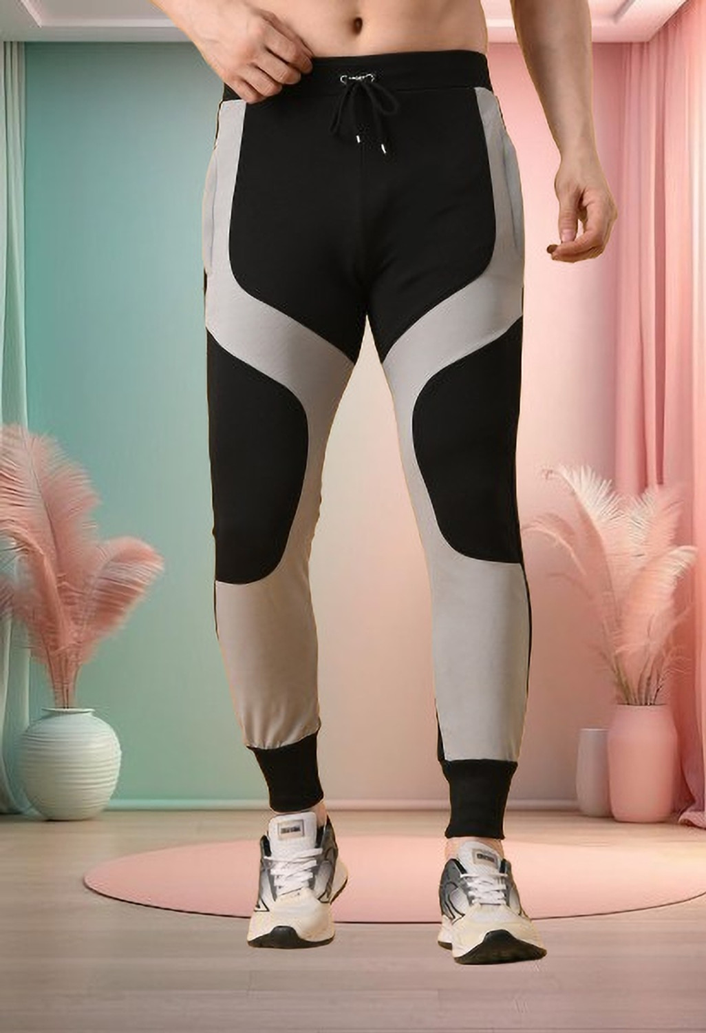 Image of Pronk Men Striped Blue Track Pants