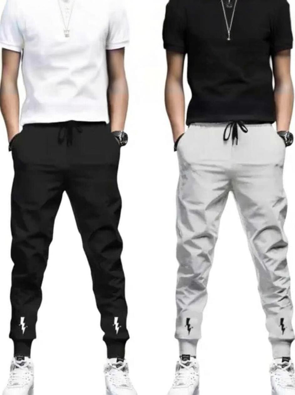 Trend Rave Men's 2-Pack Black, Grey Track Pants - Image 1