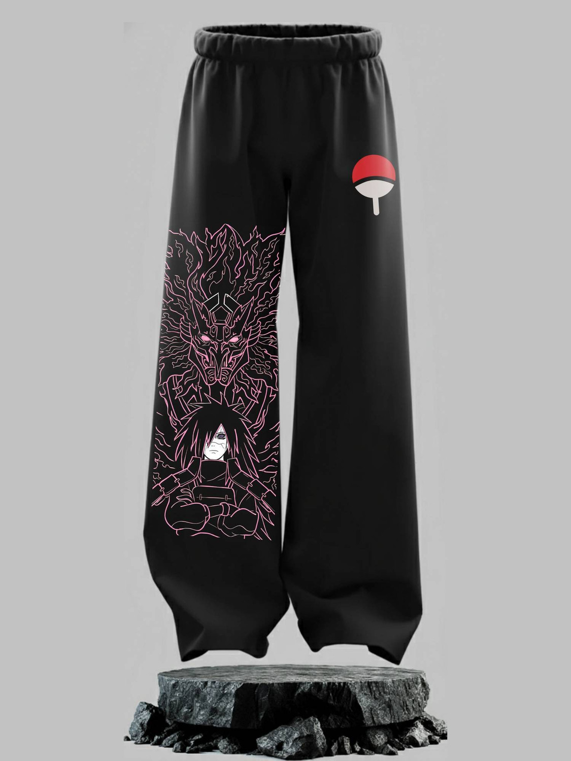 Image of RASKELYBAX Men Printed Black Track Pants
