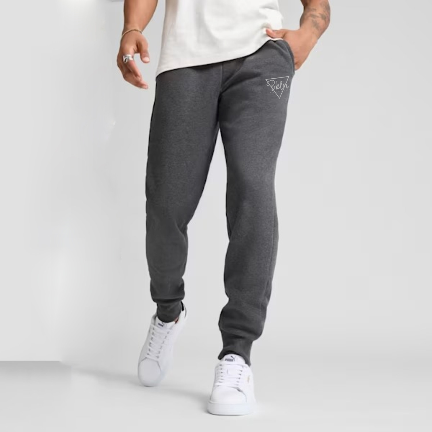 Image of CornerKick Men Solid Dark Blue Track Pants