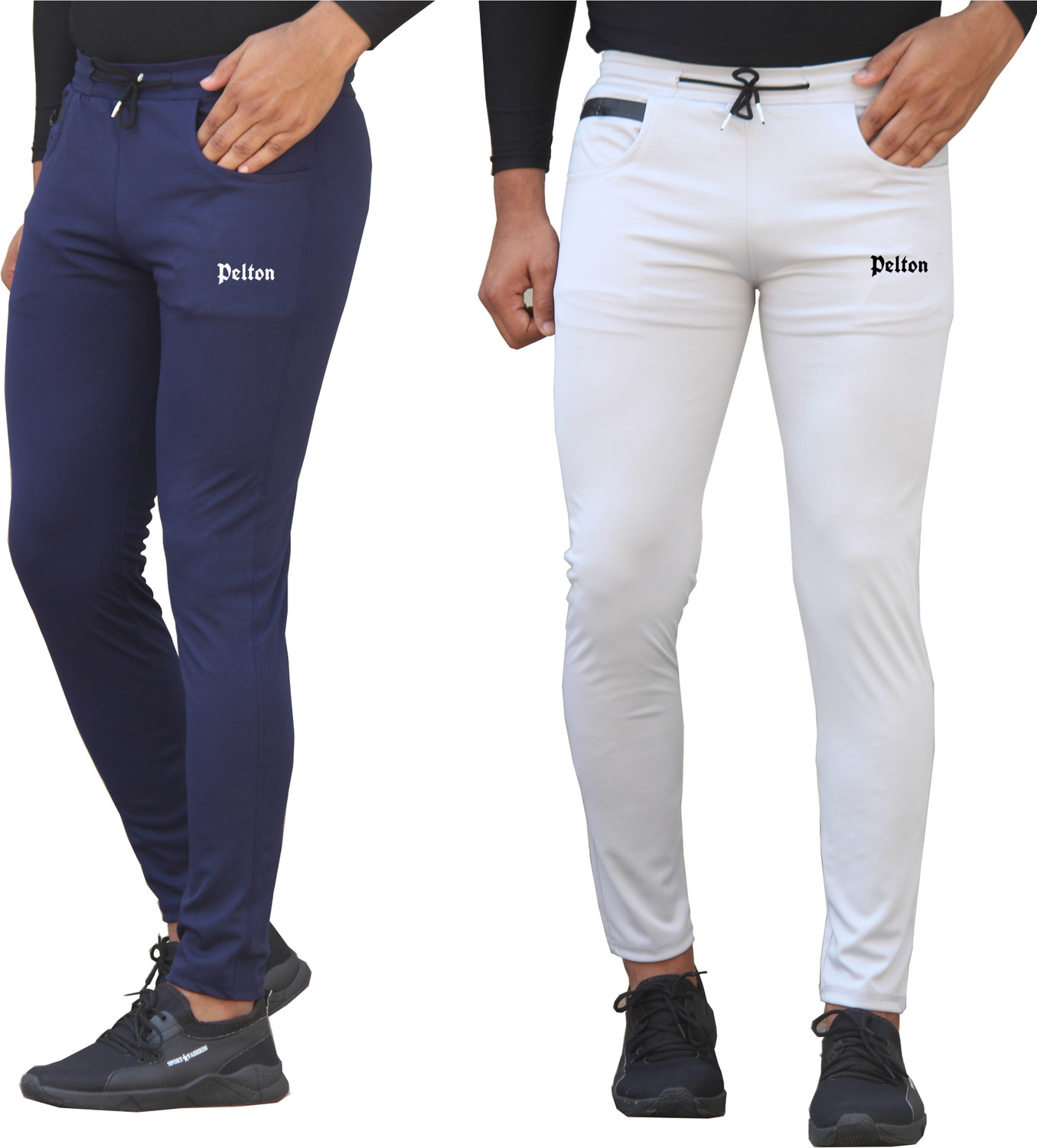 Image of pelton Men Solid Light Blue Track Pants