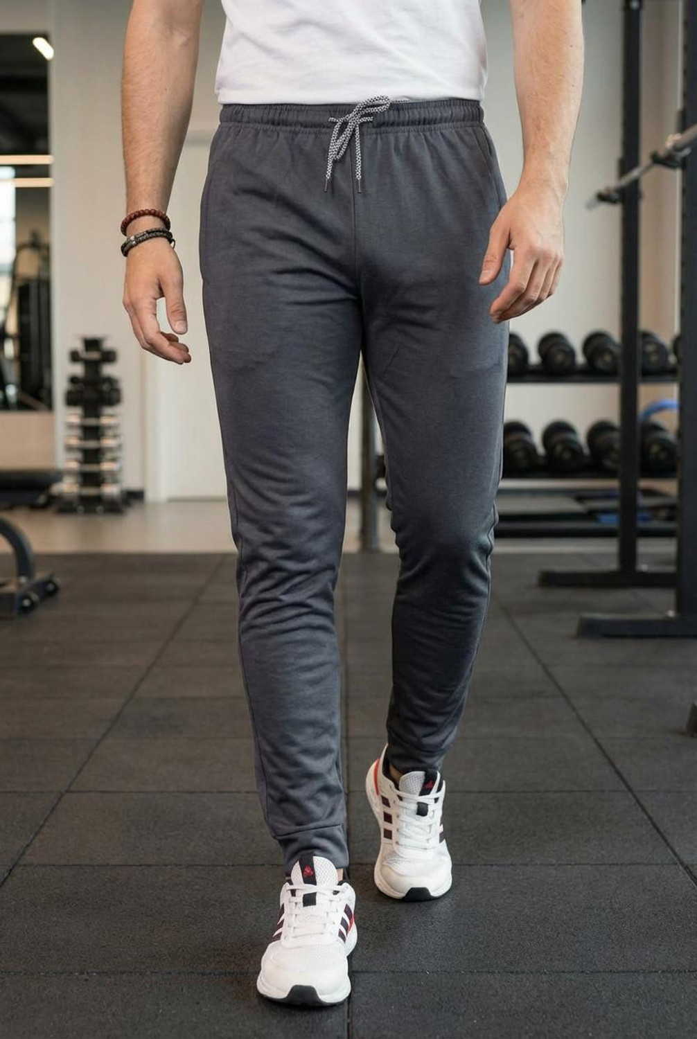 Image of ANAND Men Solid Grey Track Pants