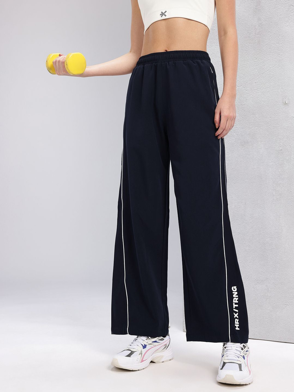 Image of HRX by Hrithik Roshan Women Solid Green Track Pants