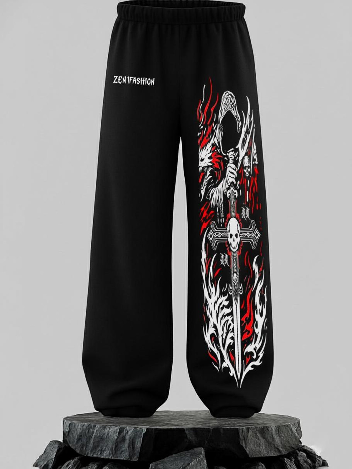 Image of RASKELYBAX Men Printed Black Track Pants