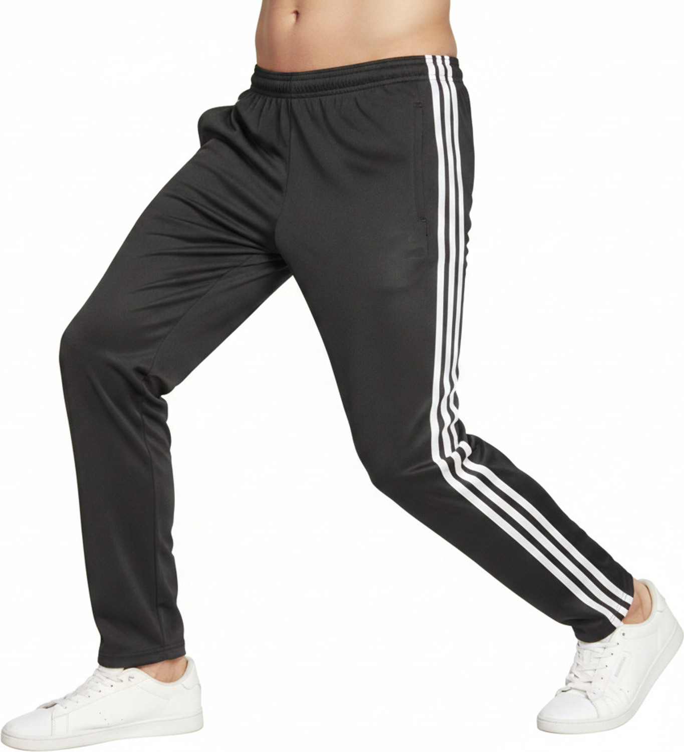 Image of SUHANDICRFATS Men Striped Black Track Pants