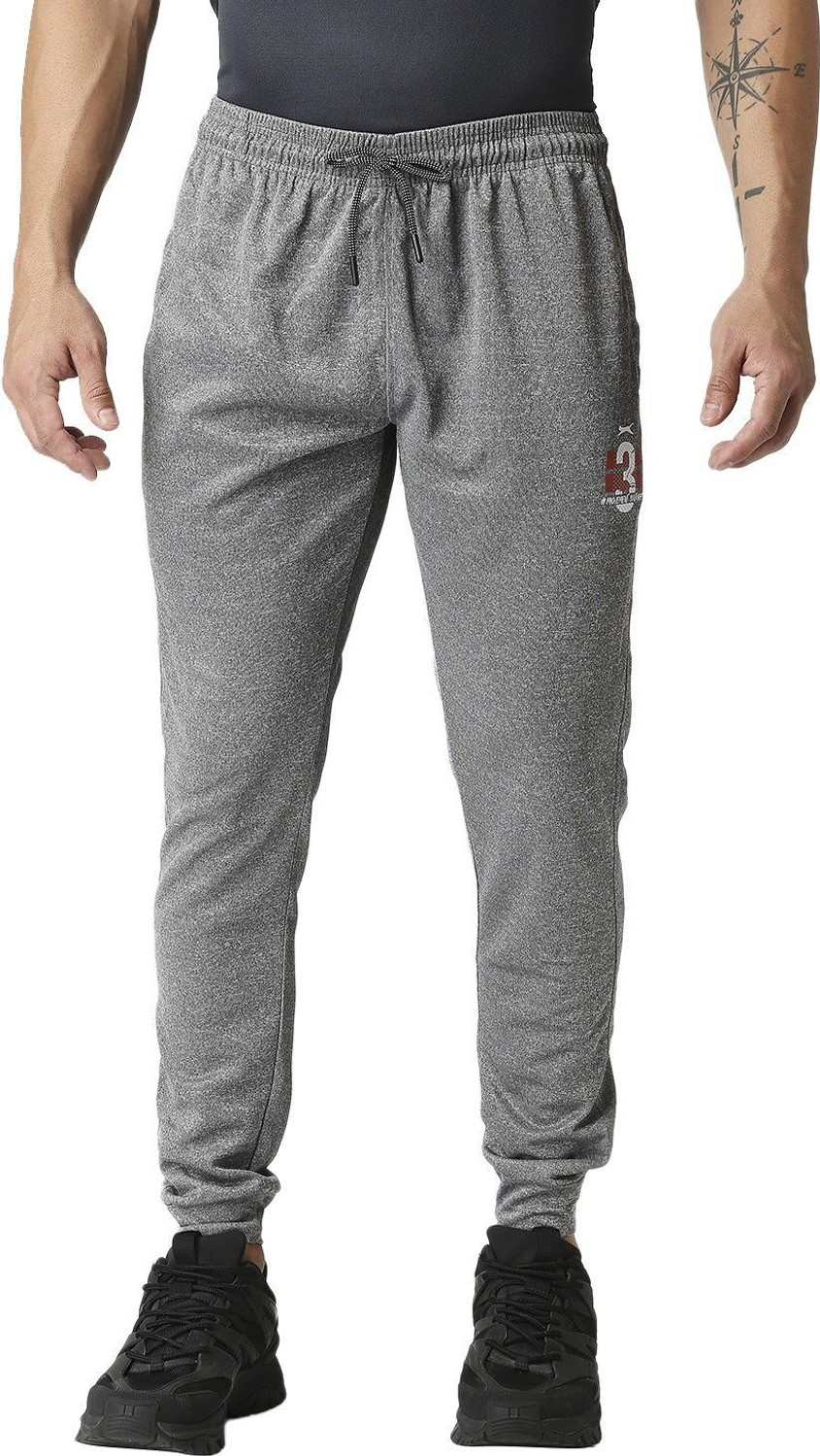 Image of FEEL TRACK Men Solid Black Track Pants