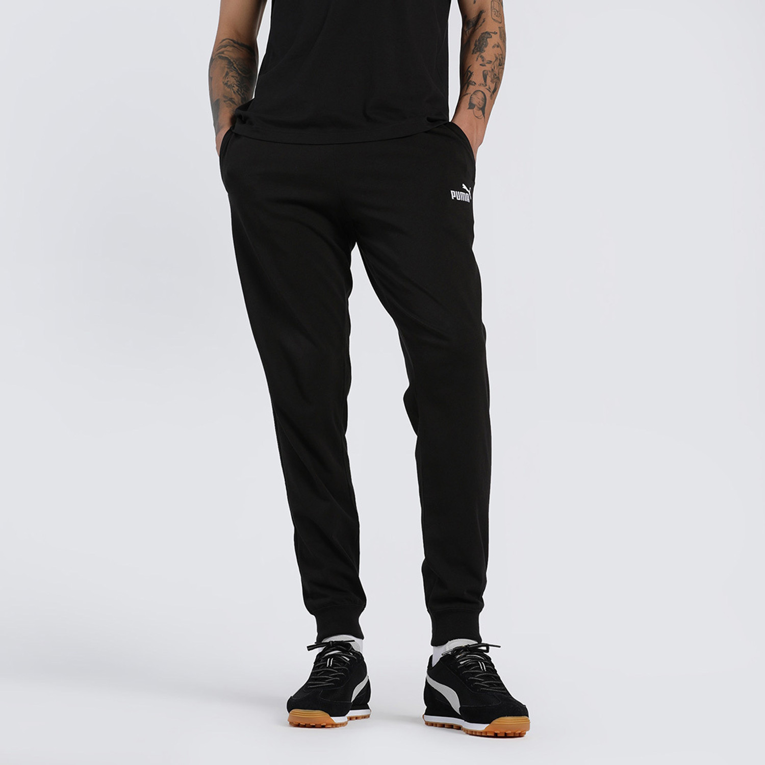 Image of PUMA Men Solid Black Track Pants