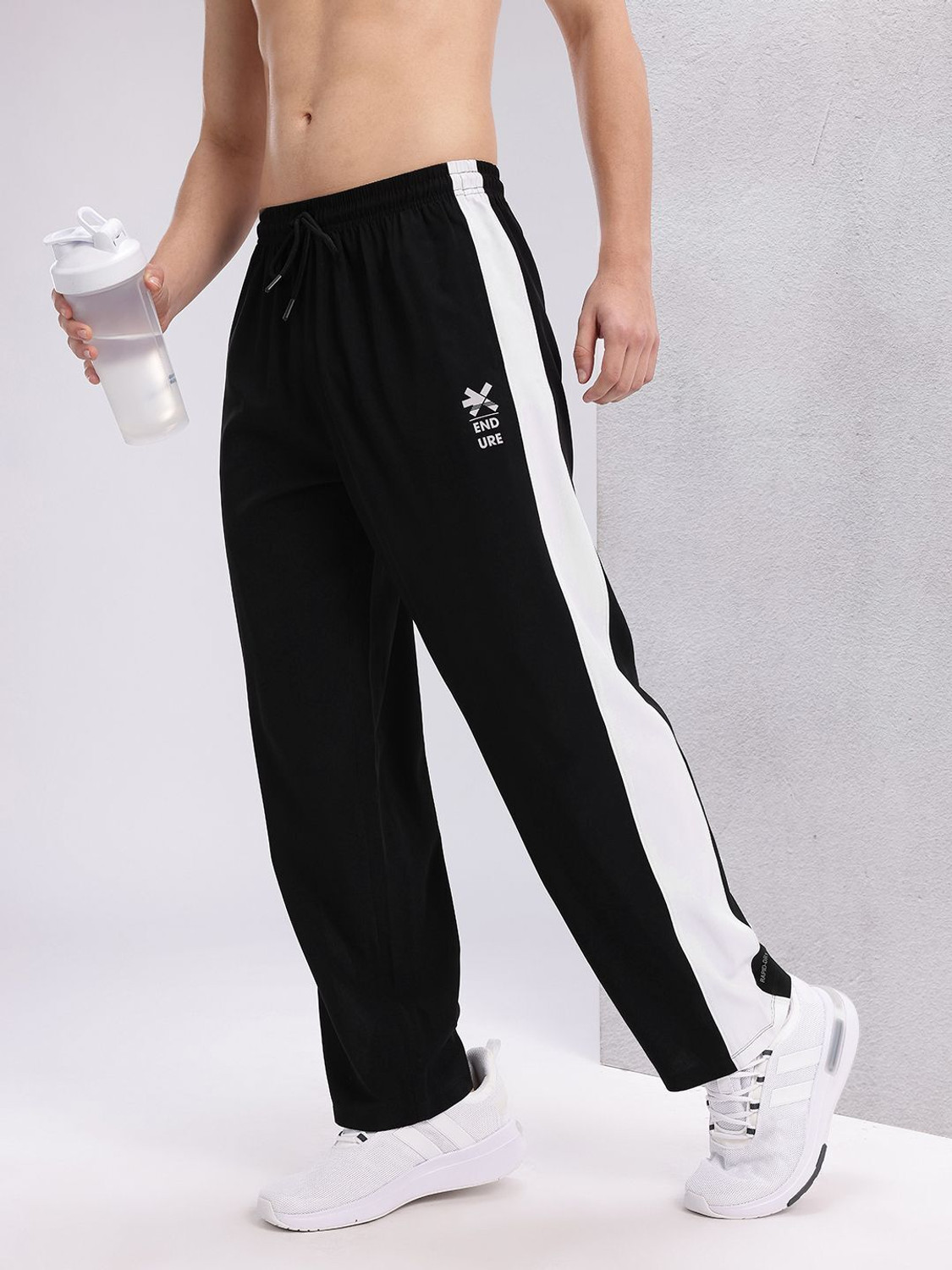 Image of Kynetic Men Solid Black Track Pants