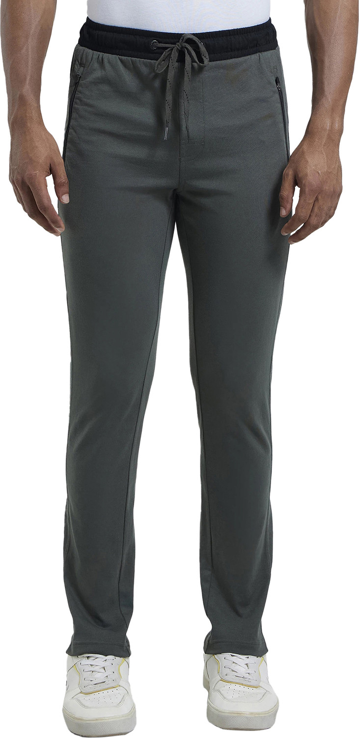 Image of VAN HEUSEN Athleisure Men Grey Solid Smart Tech Easy Stain Release Track Pants Men Solid Grey Track Pants