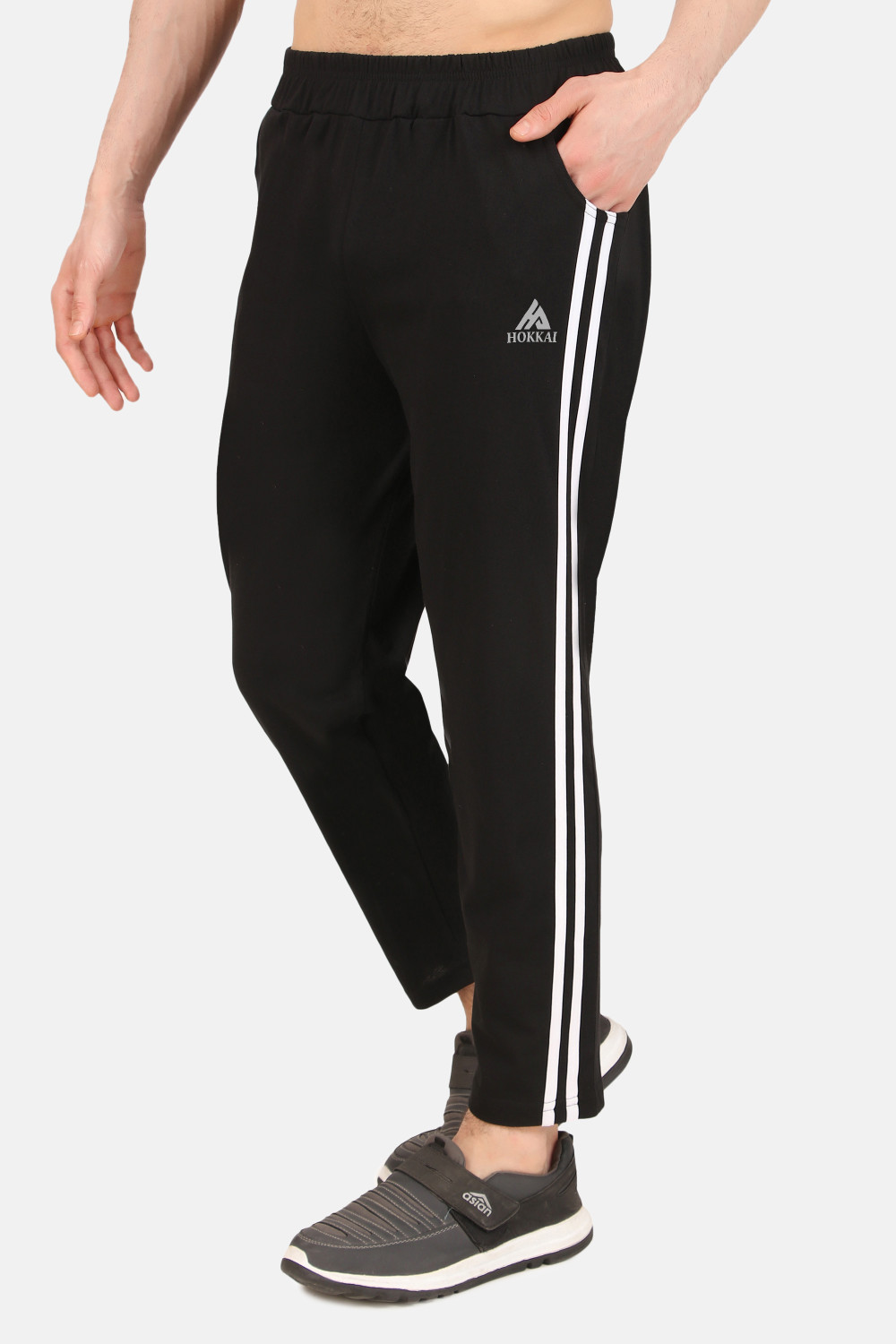 Clothina Black Striped Men Track Pants - Image 4