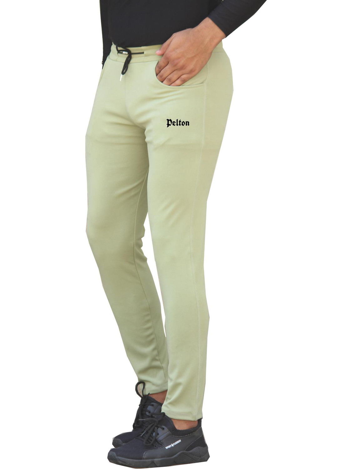 Image of pelton Men Solid Light Blue Track Pants