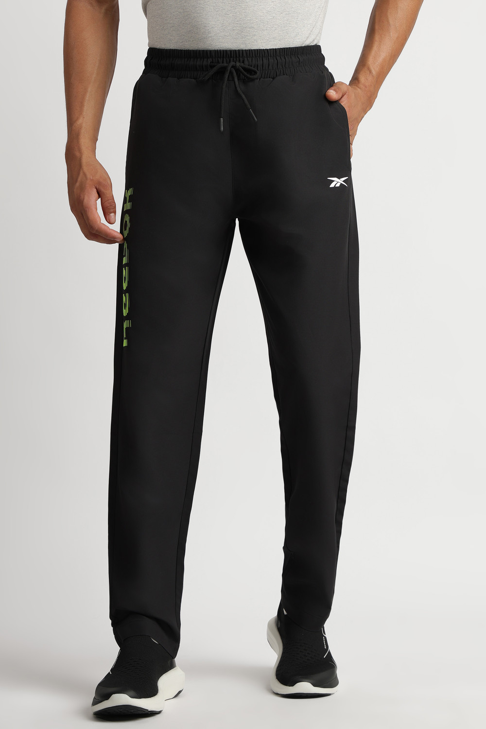 Image of REEBOK Men Printed Black Track Pants