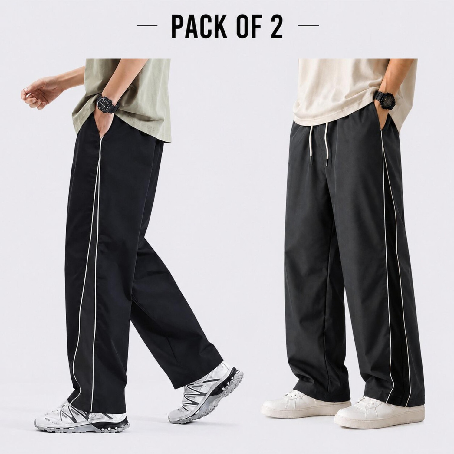 jocker Men's 2-Pack Striped Track Pants - Image 1