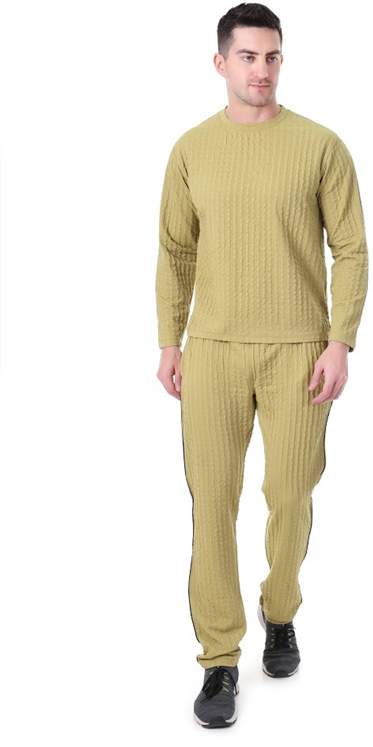 Image of Pronk Men & Women Striped Beige Track Pants