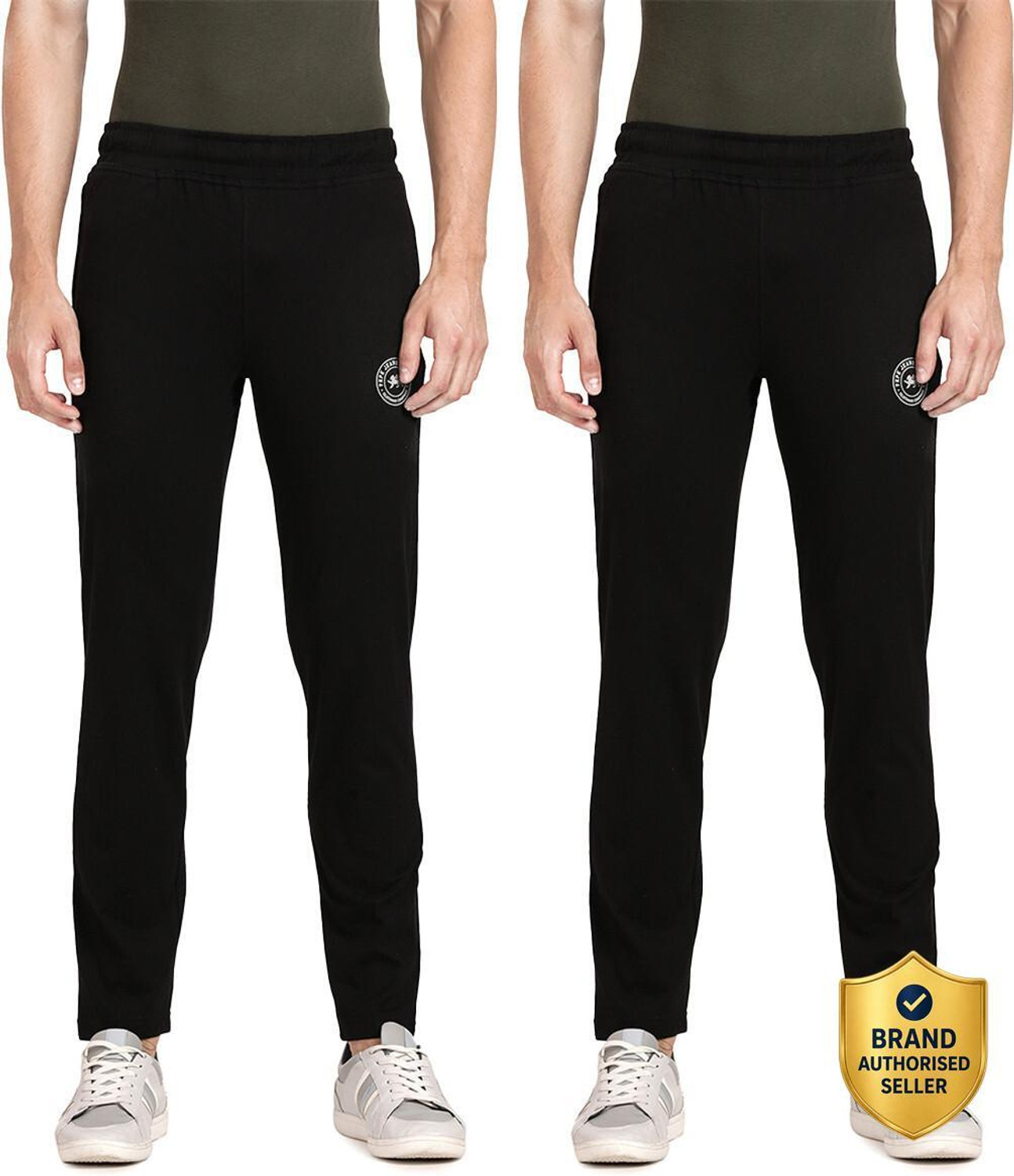 Image of RED TAPE Men Solid Blue Track Pants