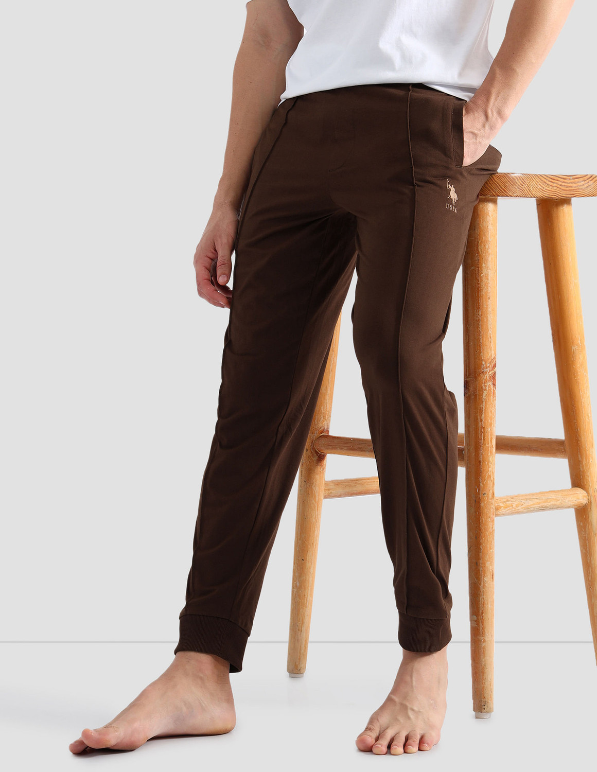 Image of U.S. POLO ASSN. Men Solid Blue Track Pants