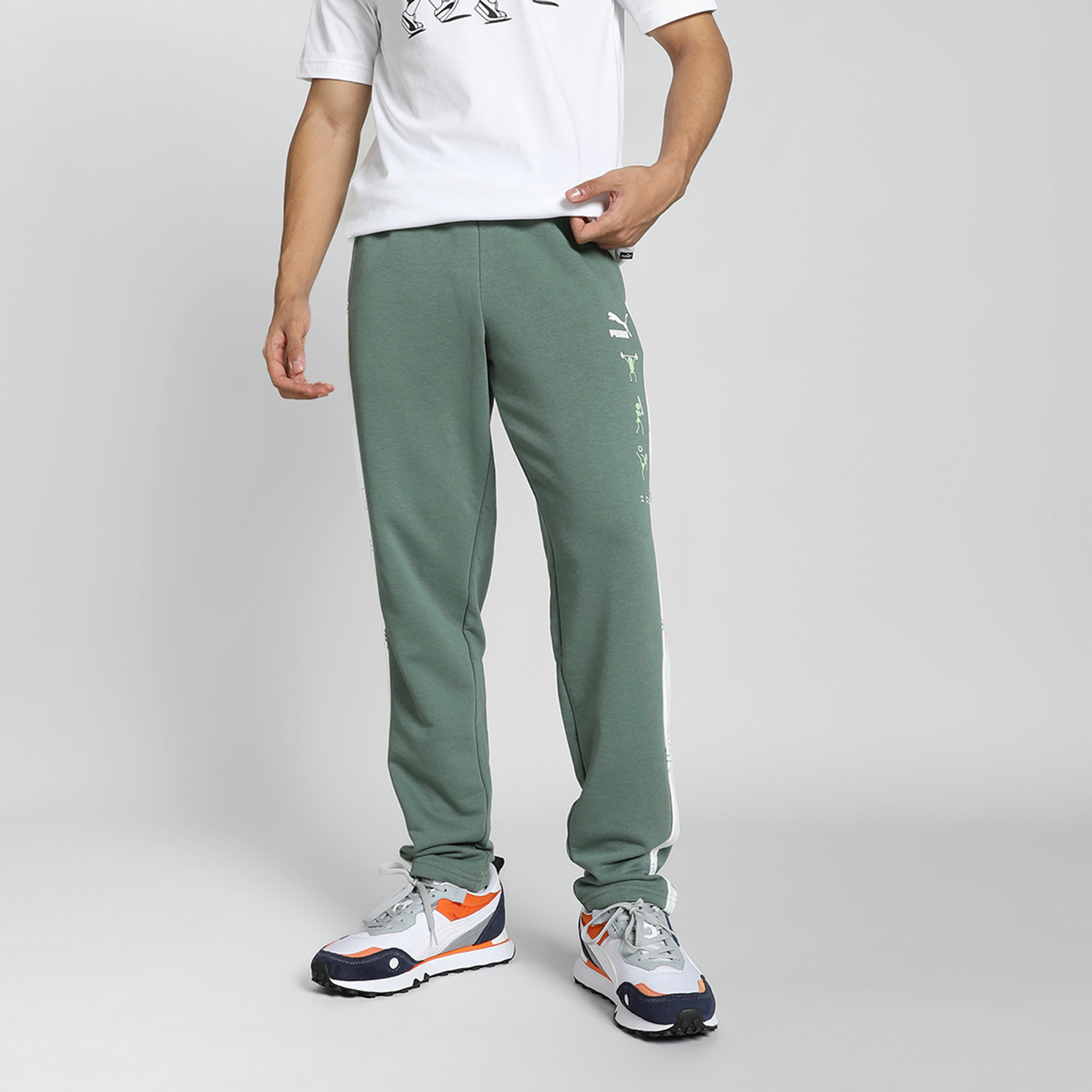 Image of PUMA Men Solid Grey Track Pants
