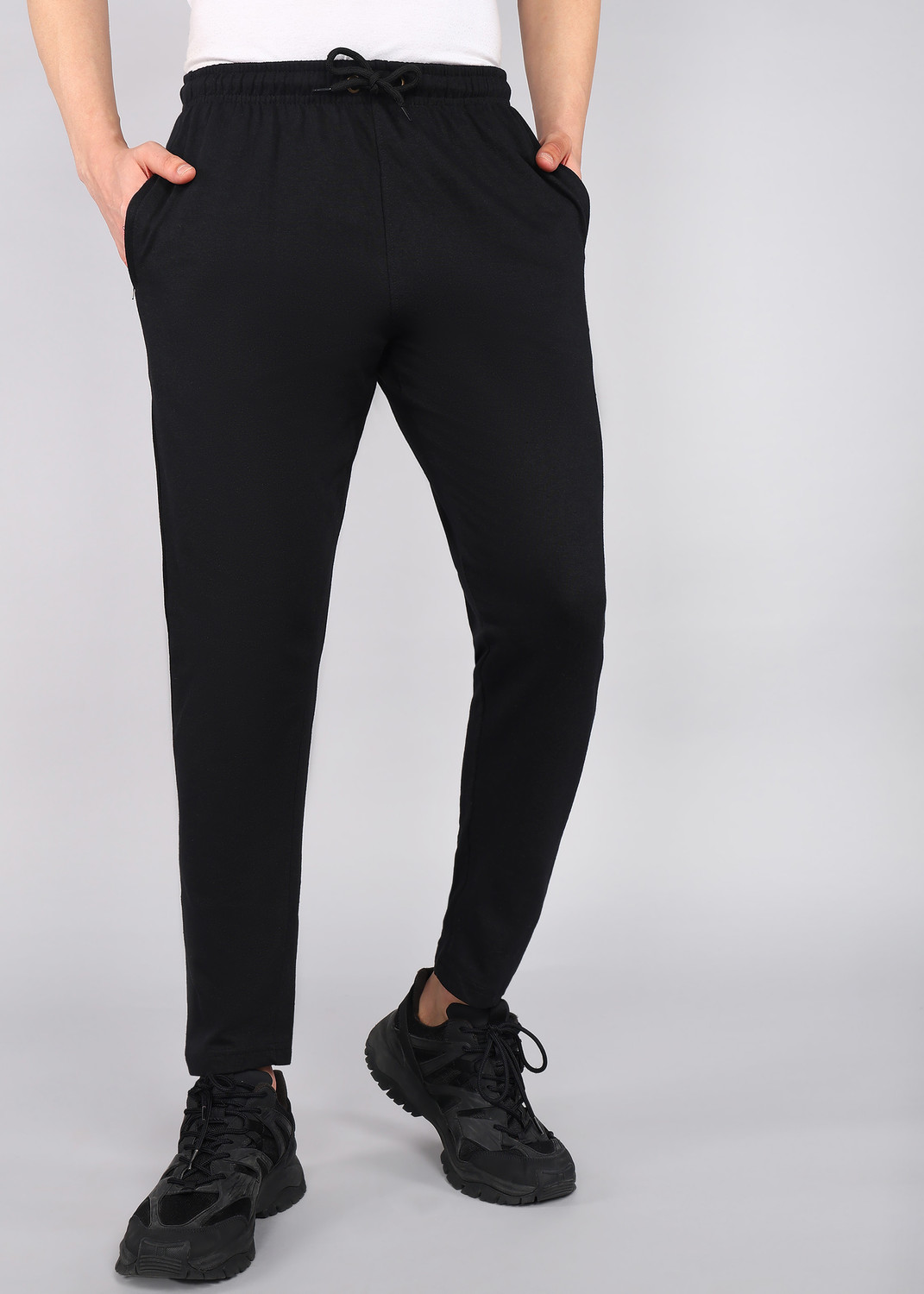 Image of CornerKick Men Solid Dark Blue Track Pants