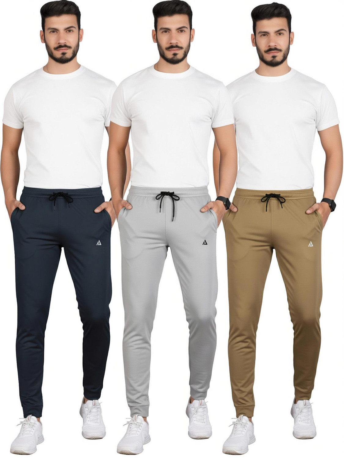 Image of AEROPOSTALE Men Checkered Beige Track Pants