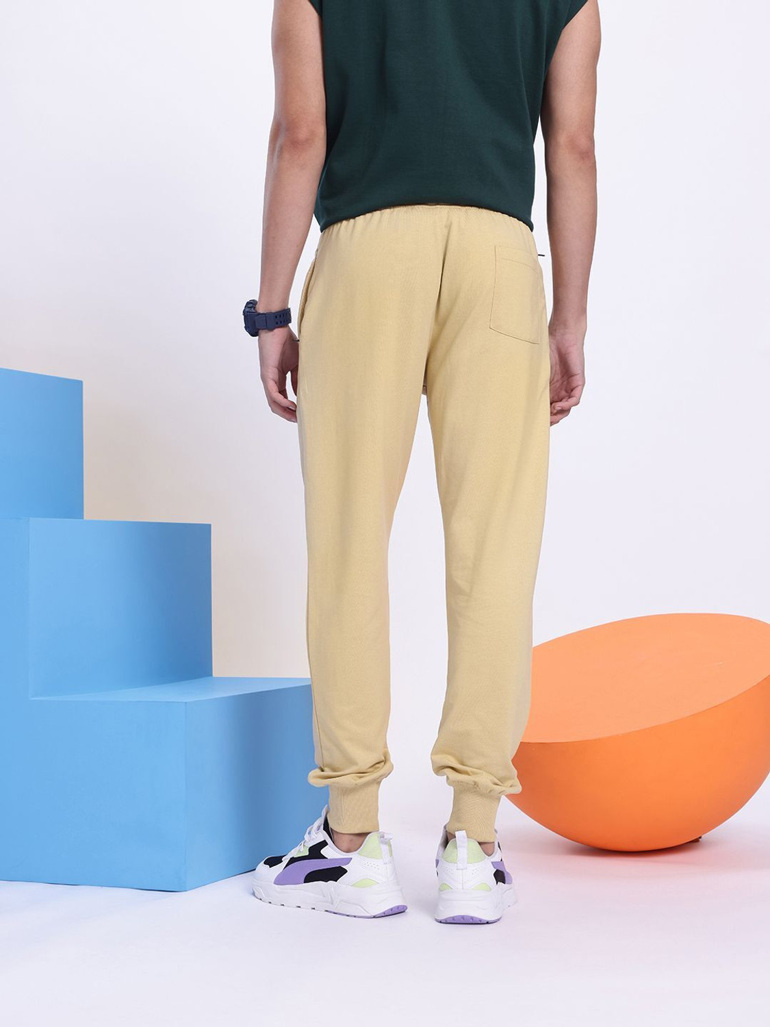 Image of AEROPOSTALE Men Checkered Beige Track Pants