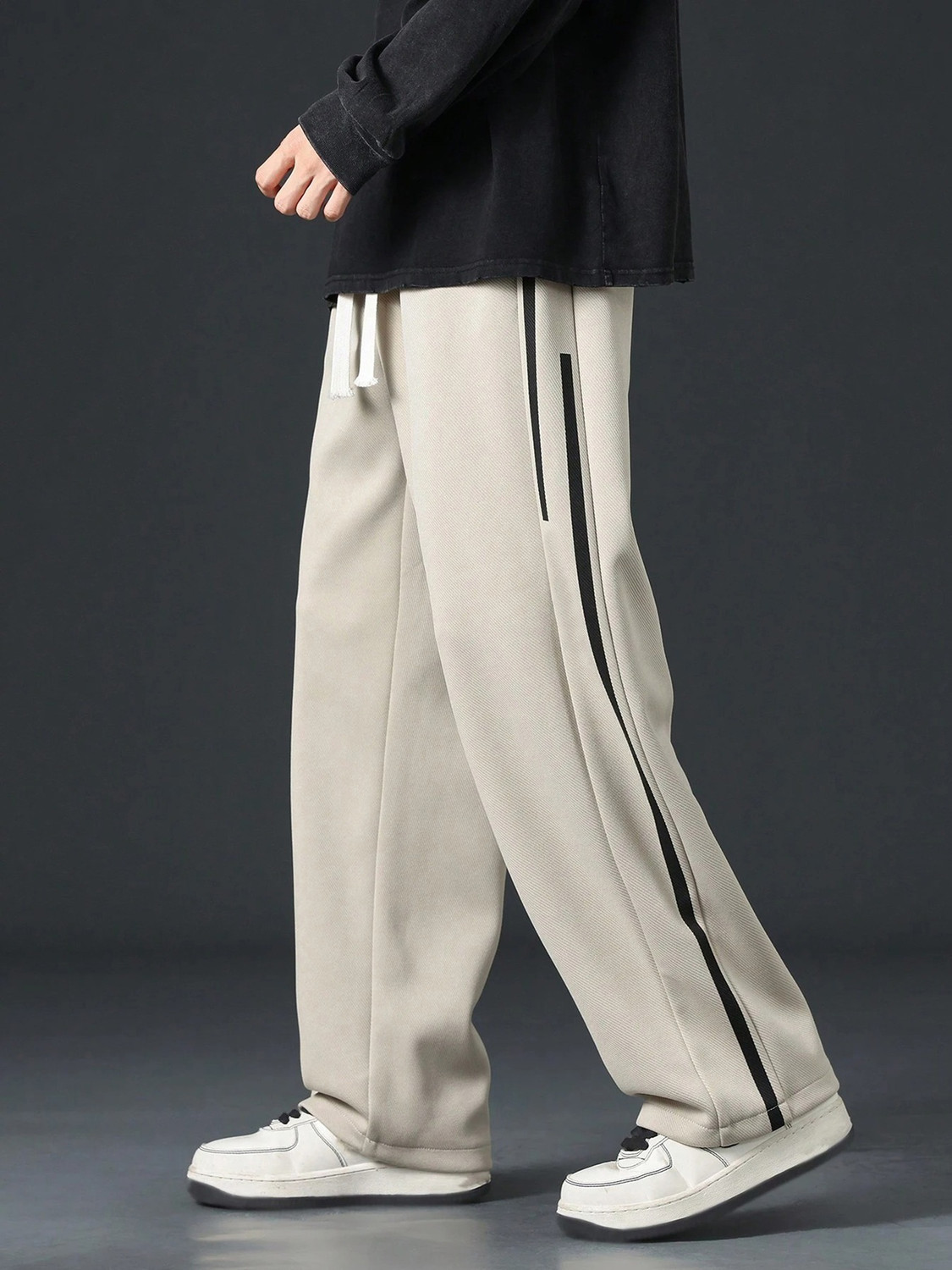 KAJARU Men Beige Colorblock Track Pants - Image 1