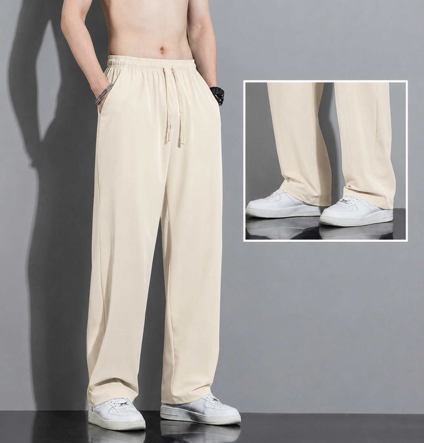 Paralians Men Beige Track Pants - Image 4