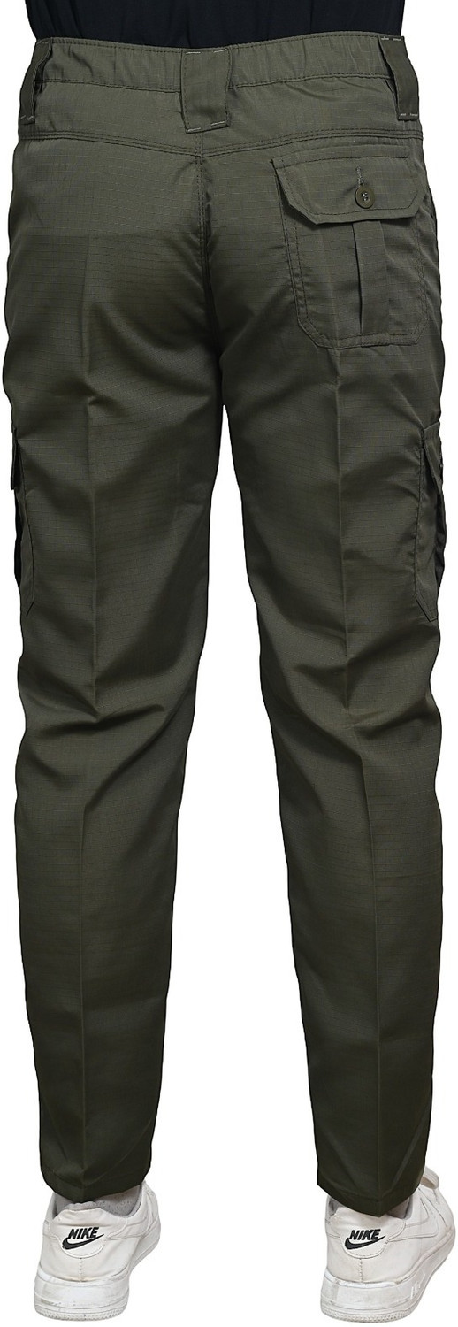 Image of YOUNG GALLERY Men Self Design Olive Track Pants