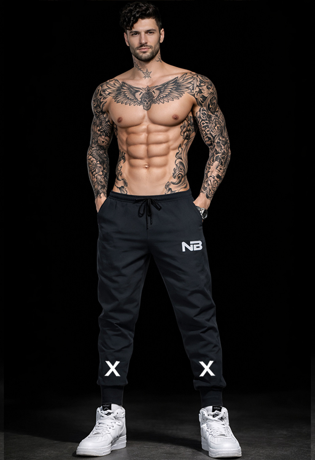 Image of SUHANDICRFATS Men Striped Black Track Pants