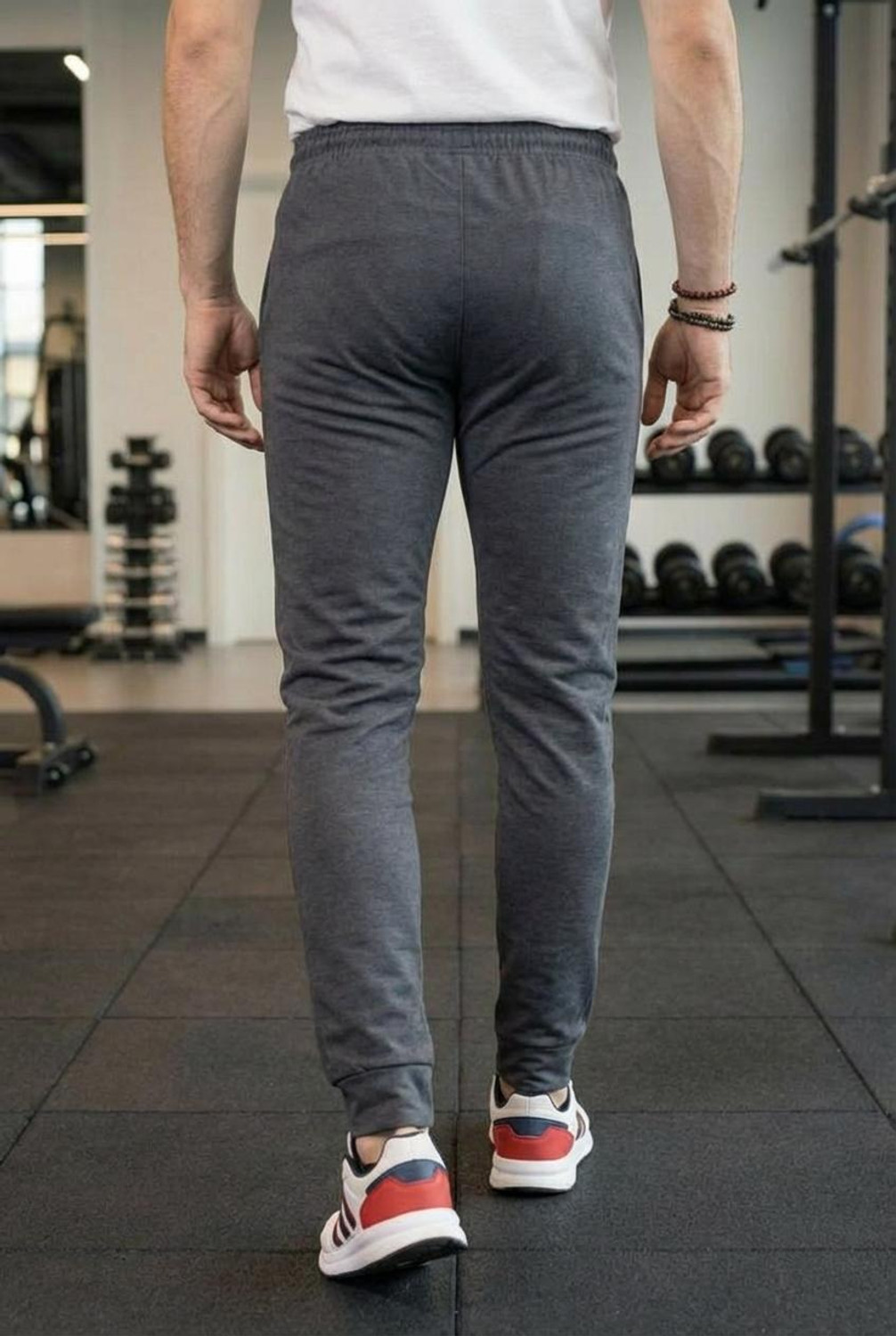 Image of ANAND Men Solid Grey Track Pants