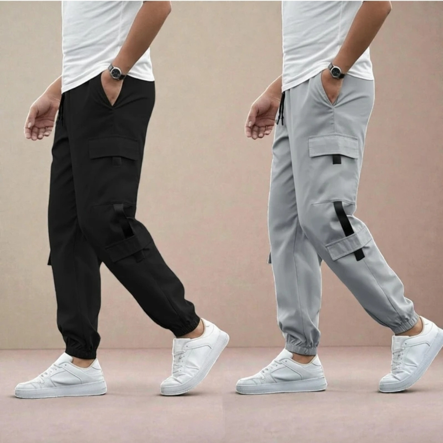 Image of Pronk Men Striped Blue Track Pants
