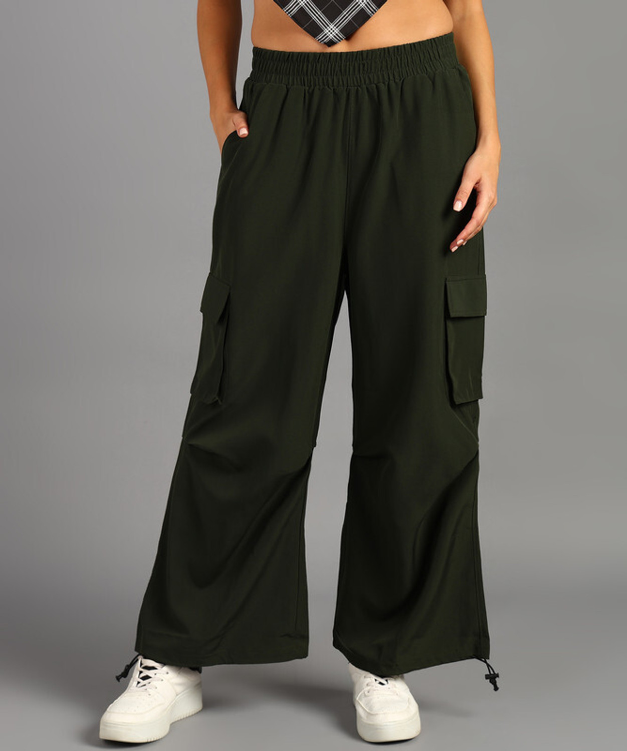 Image of HRX by Hrithik Roshan Women Solid Grey Track Pants