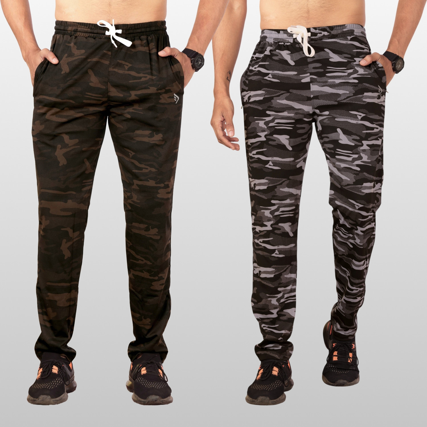 Image of CHKOKKO Men Solid Grey Track Pants