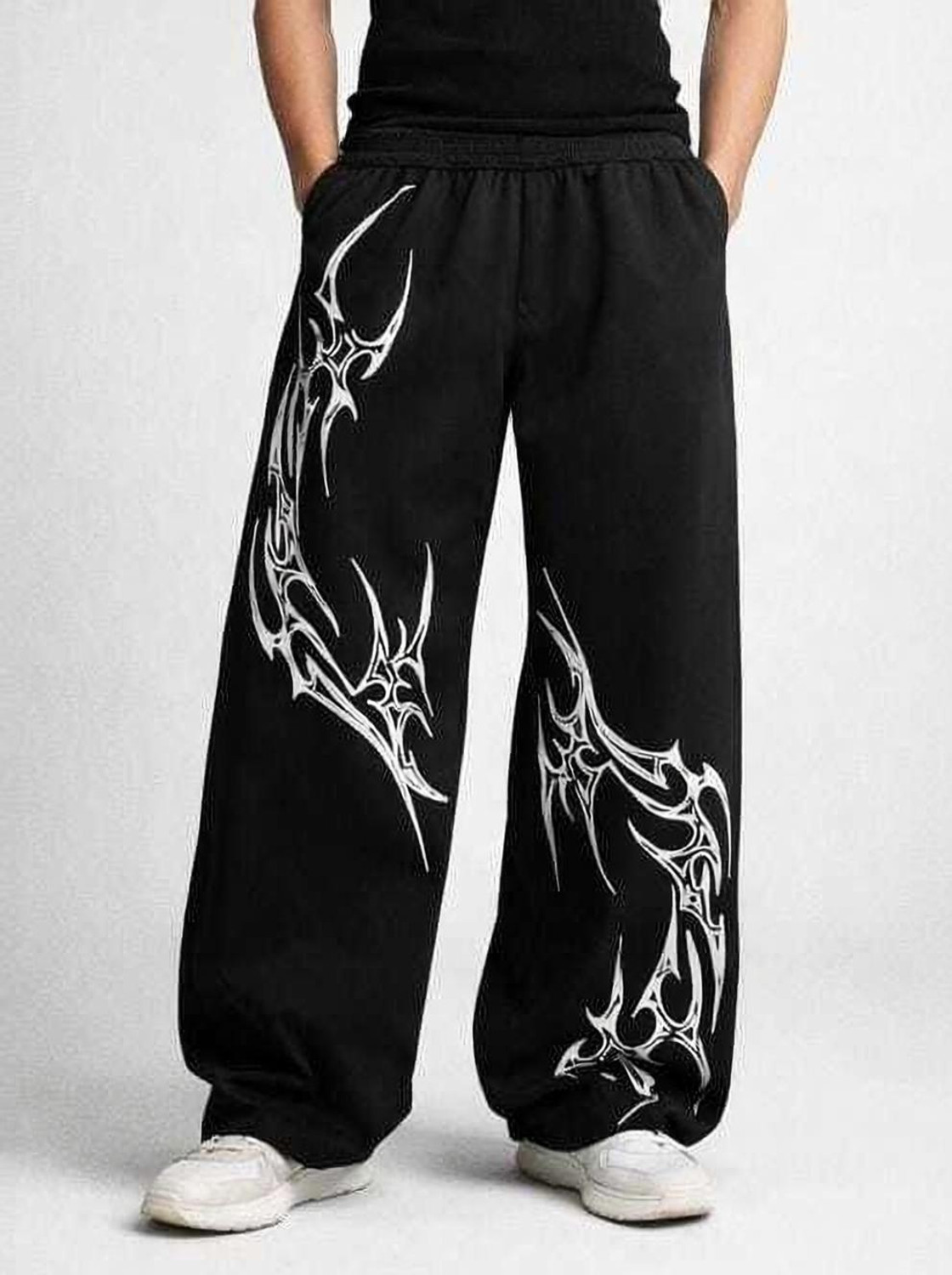 KILIYAM Men Black Printed Track Pants - Image 4