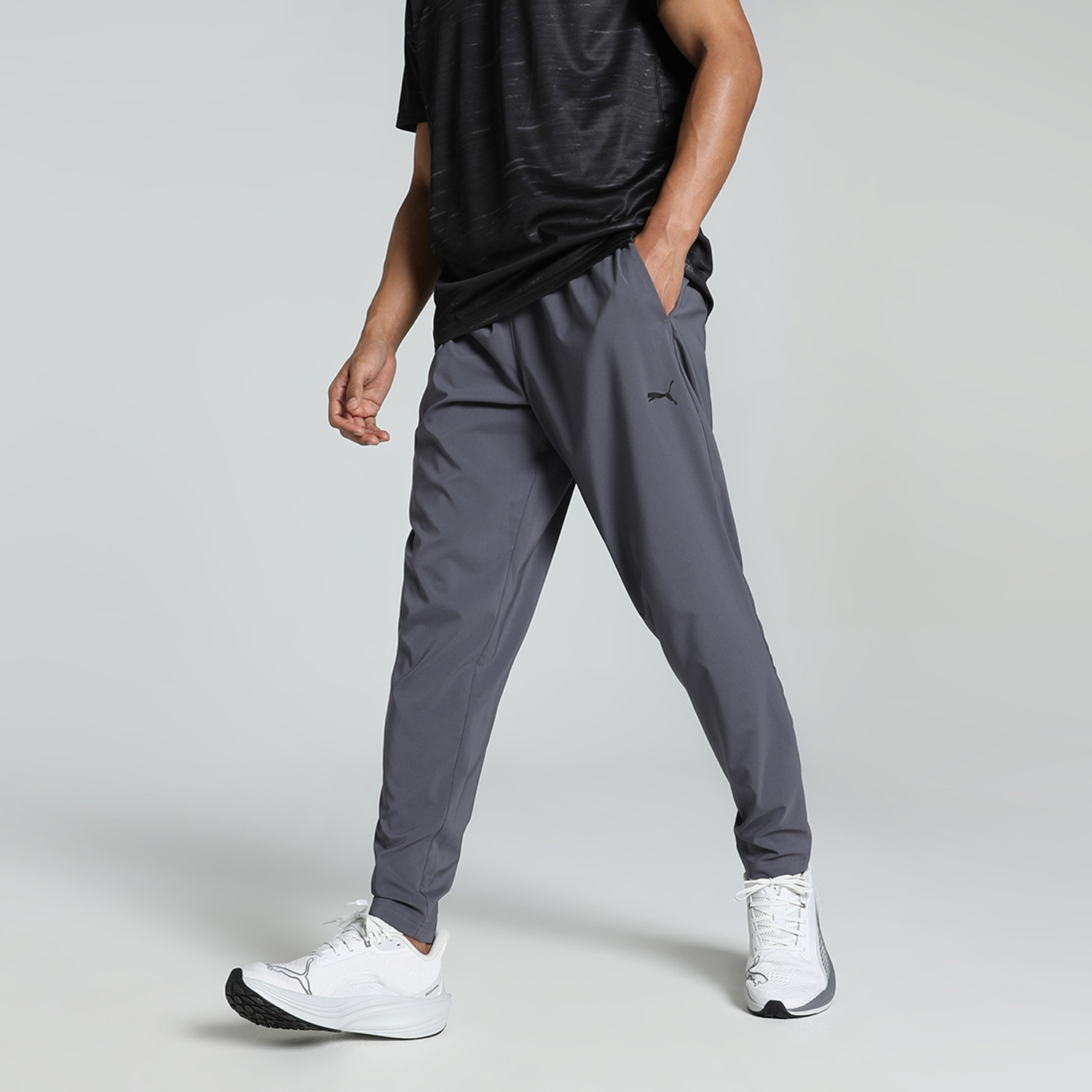 Image of PUMA Men Solid Grey Track Pants