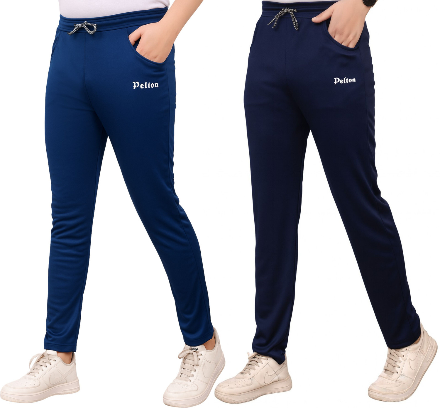 Image of pelton Men Solid Light Blue Track Pants