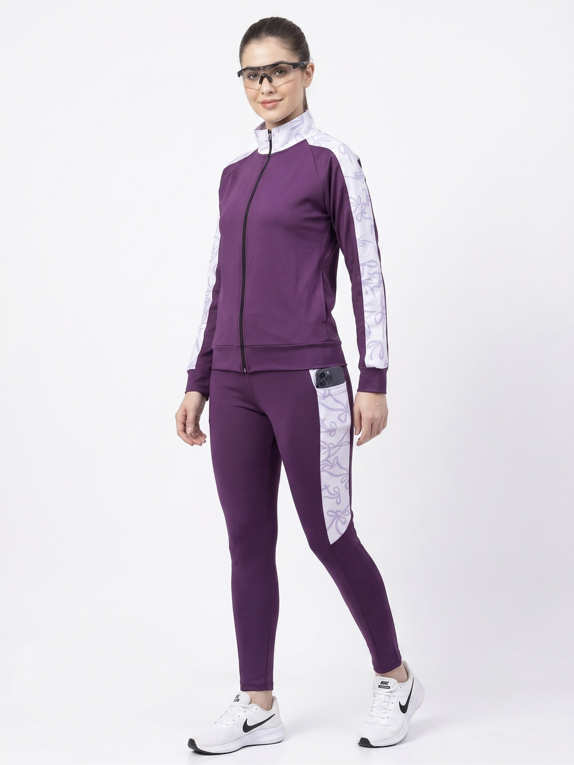 Image of benzos Graphic Print, Colorblock Women Track Suit