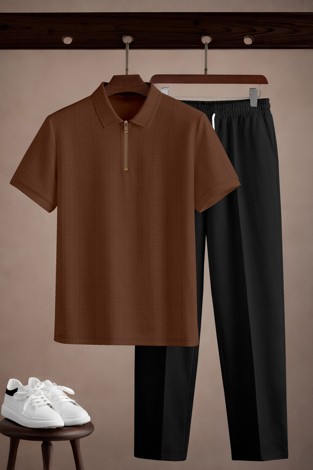 Image of COMBRAIDED Self Design Men Track Suit