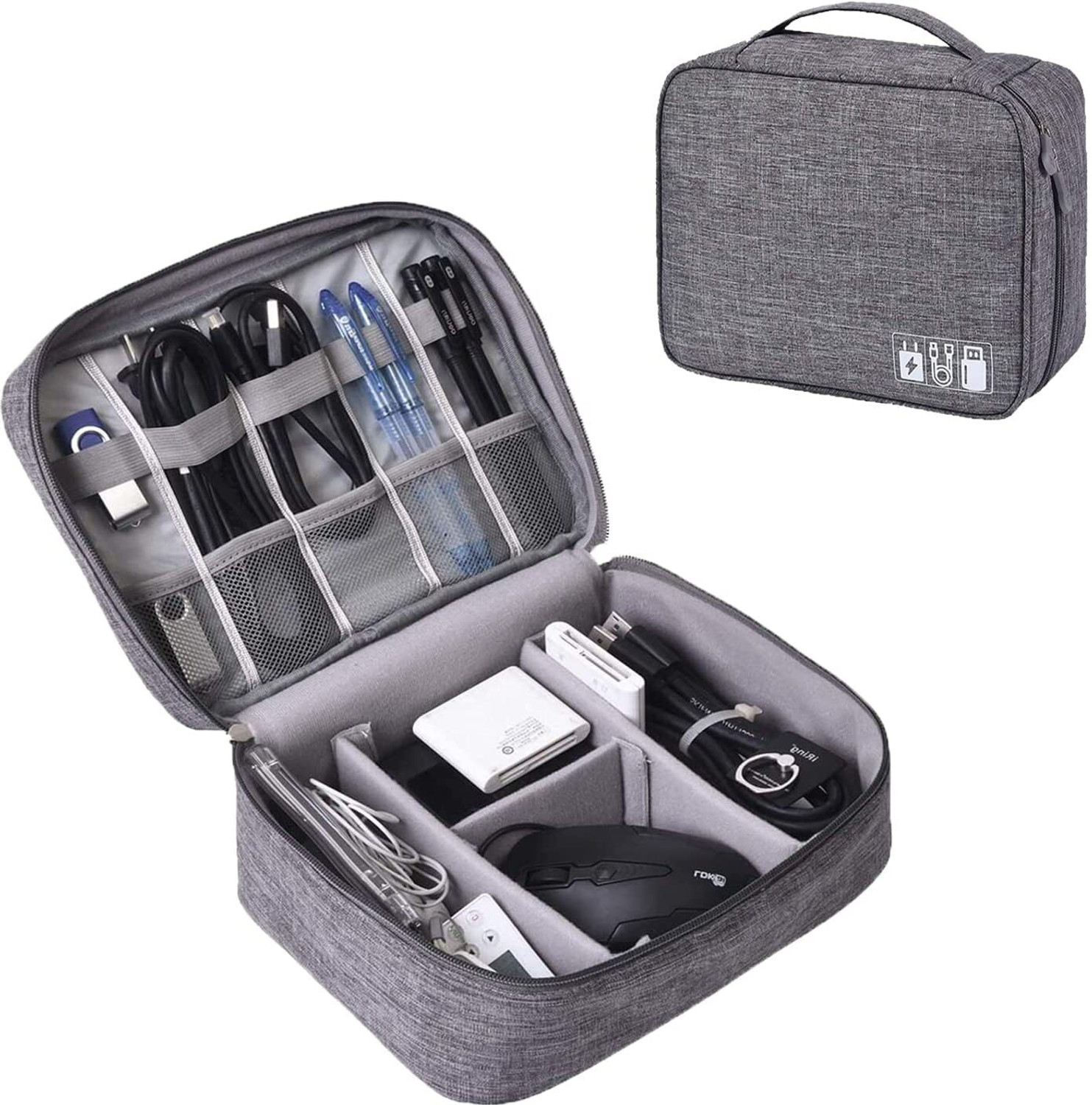 Image of OBLIQUE Sally Tech Pouch | Travel Organizer for Electronic Accessories & Gadgets (Black)