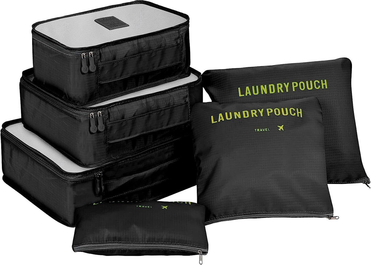 Image of BAGLIX Travel Organizer Bags Set of 6 | Packing Cubes for Luggage & Suitcase B133 (Black)