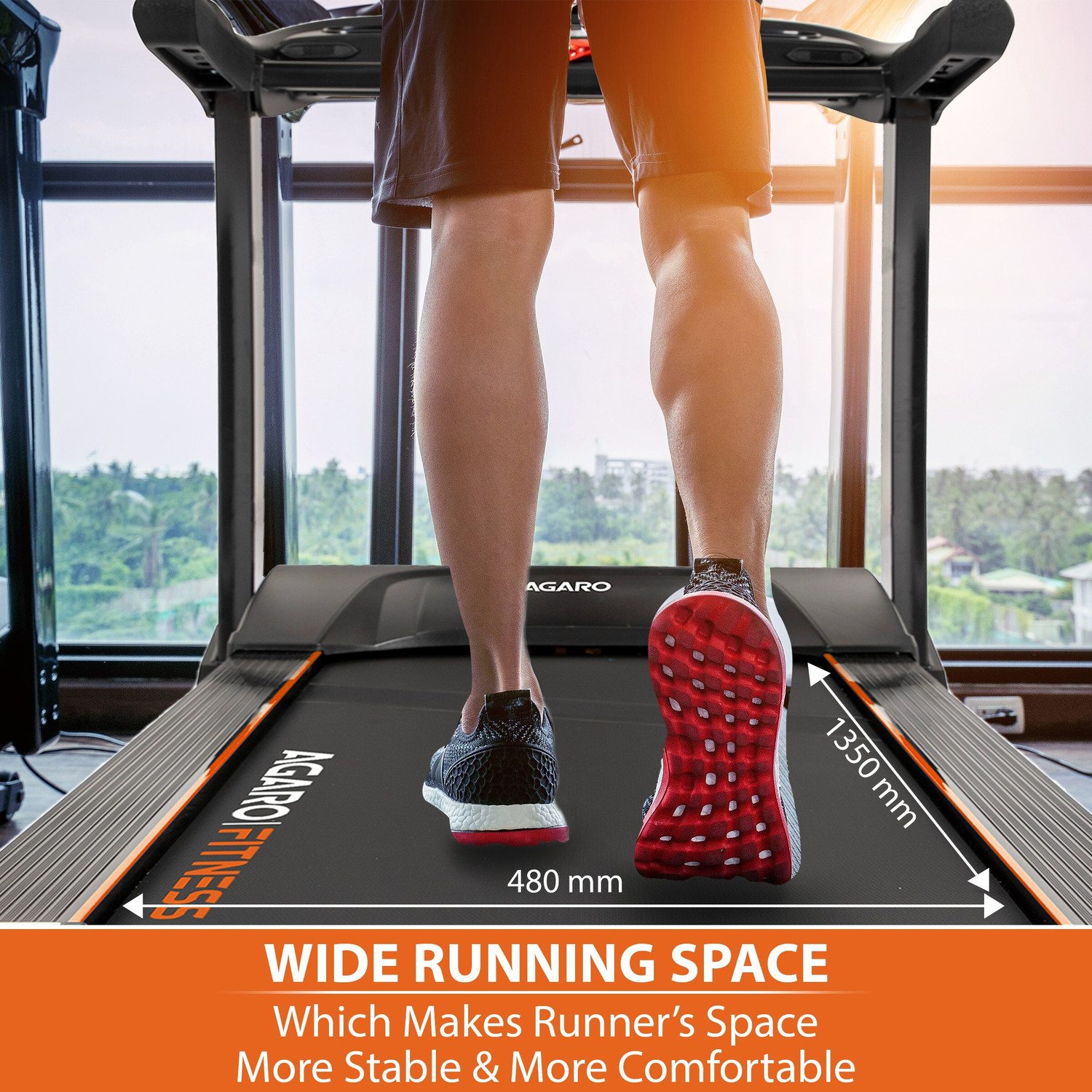 Image of AGARO Mars Motorized Foldable, AC Power 4HP (6HP Peak) Treadmill