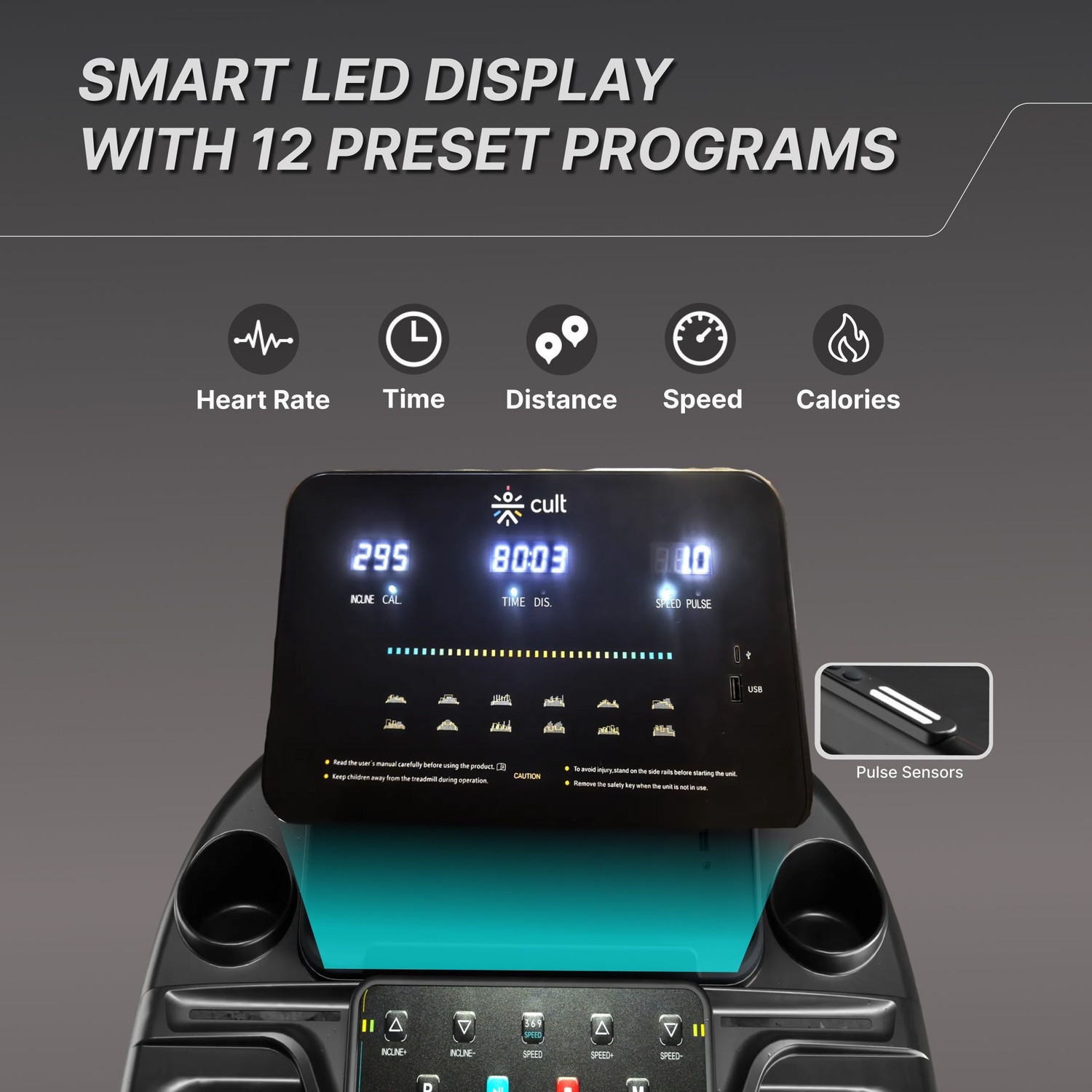 Image of FITKIT by Cult PowerRun96Auto BLDC Treadmill 5.5HP | 120 Kg Weight Support | Home Use Treadmill